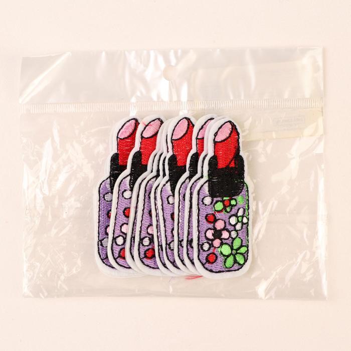 Термоаппликация "Помада", 6,3*2,5см, разноцветная