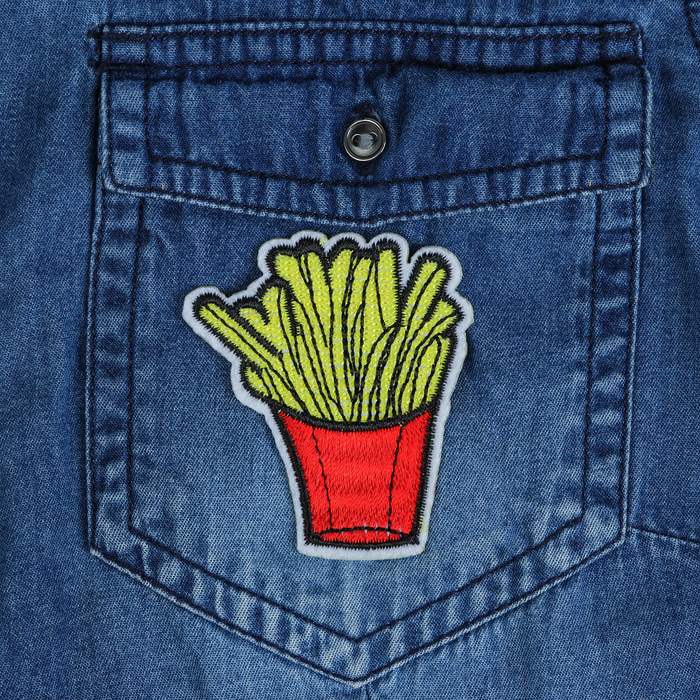 Термоаппликация "Картошка фри", 6,2*5,3см, разноцветная