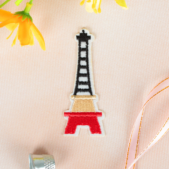 Термоаппликация "Эйфелева башня", 7*2,3см, разноцветная
