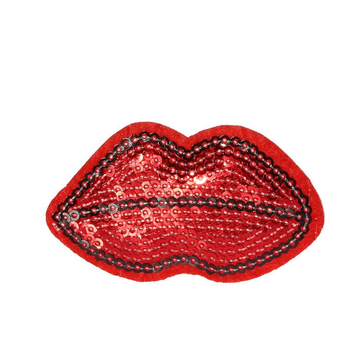 Термоаппликация "Губки", с пайетками, 7*4см, цвет красный