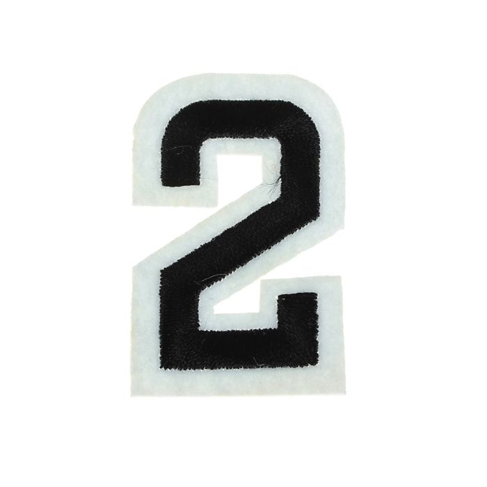 Термоаппликация "Цифра "2", 5,1*3,3см, цвет чёрно-белый