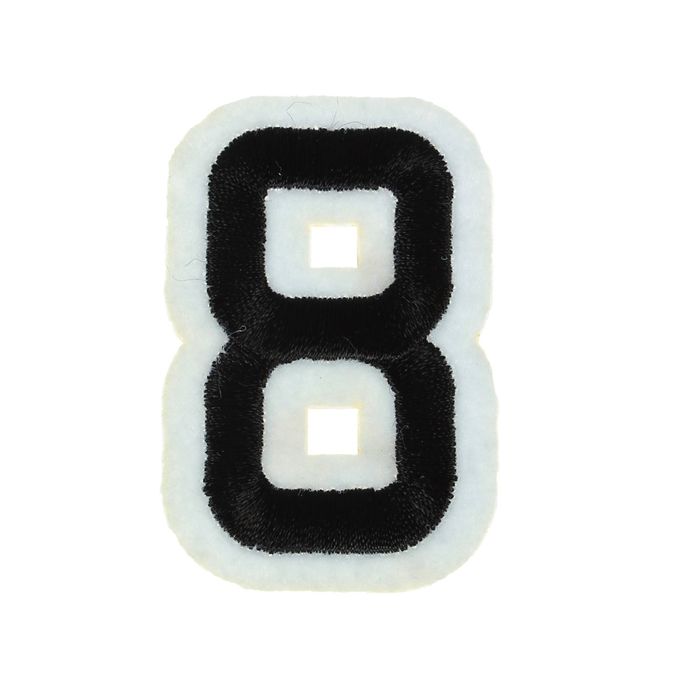 Термоаппликация "Цифра "8", 5*3,4см, цвет чёрно-белый