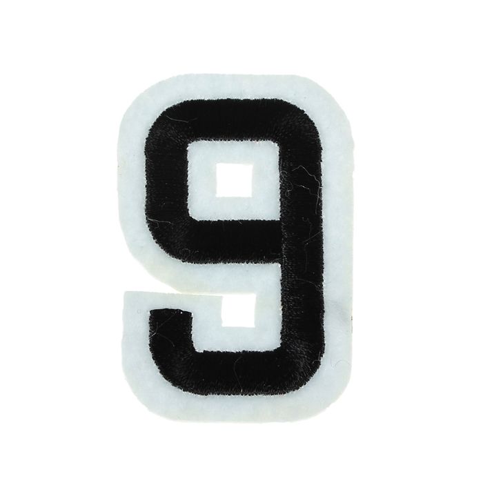 Термоаппликация "Цифра "9", 5*3,4см, цвет чёрно-белый