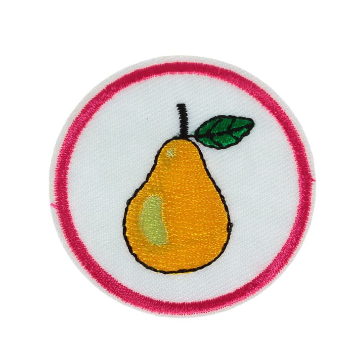 Термоаппликация "Груша", d=5,2см, разноцветная