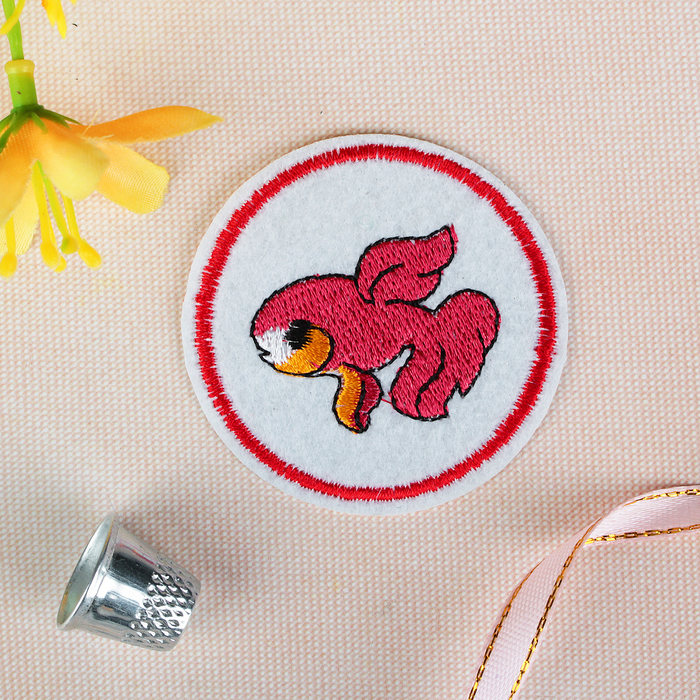 Термоаппликация "Рыбка", d=5,2см, разноцветная