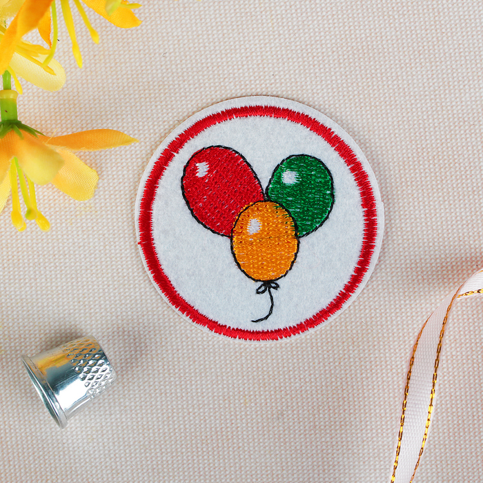 Термоаппликация "Воздушные шары", d=5,2см, разноцветная