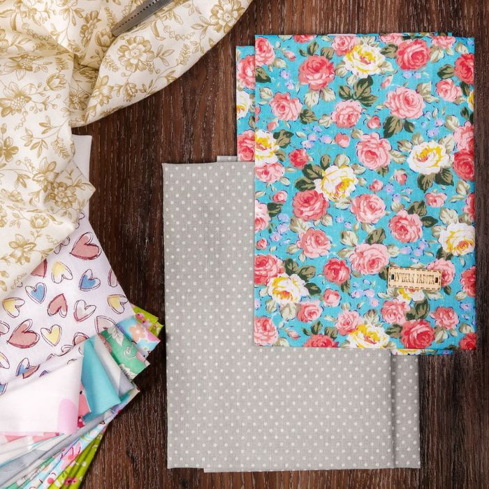 Набор ткани пэчворк «Цветочное великолепие», 50 х 50 см