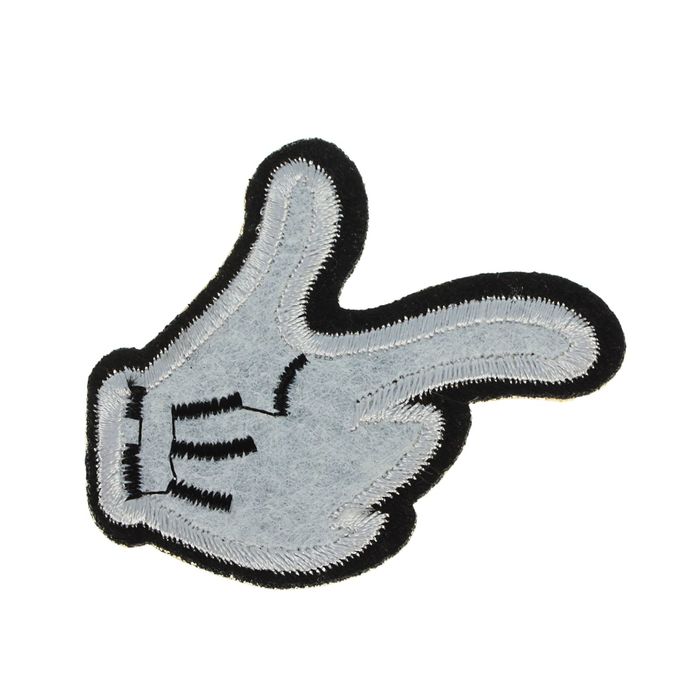 Термоаппликация "Жест", 6,5*5,5см, цвет белый