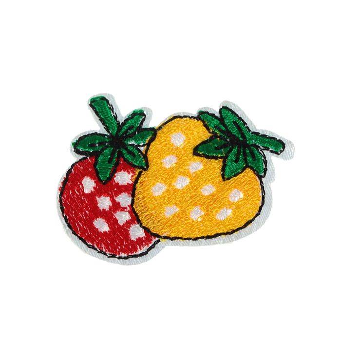 Термоаппликация "Клубничка", 4,5*3,5см, цвет красный/жёлтый