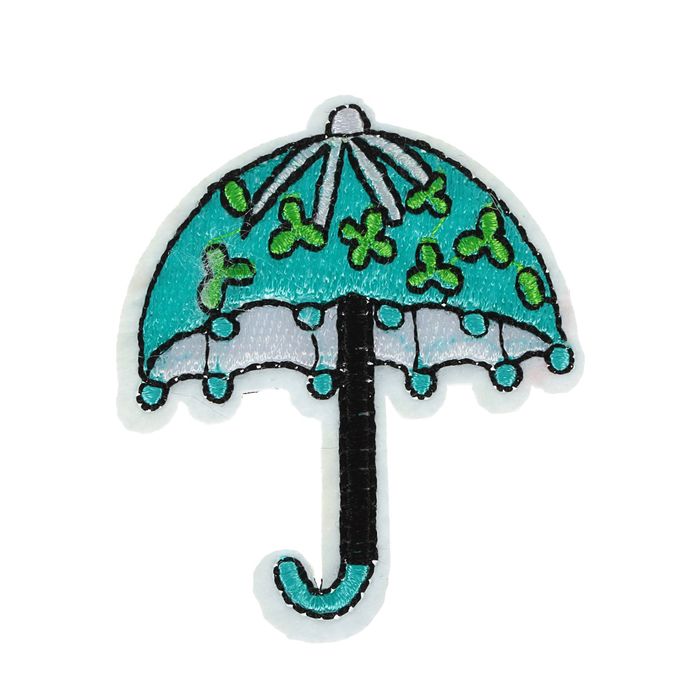 Термоаппликация "Зонтик", 6,2*5,3см, цвет голубой