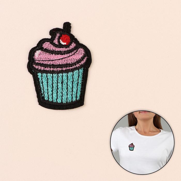 Термоаппликация "Пирожное", 5,1*3,7см, разноцветная