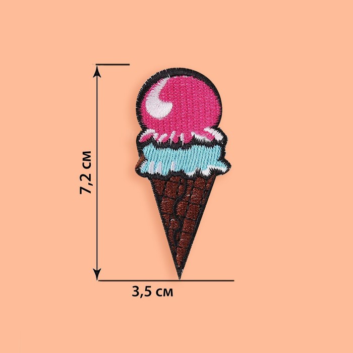 фото Термоаппликация «мороженое», 7,2 × 3,5 см, цвет разноцветный арт узор