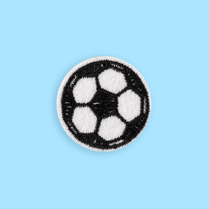 фото Термоаппликация «футбольный мячик», d = 3 см, цвет белый/чёрный арт узор