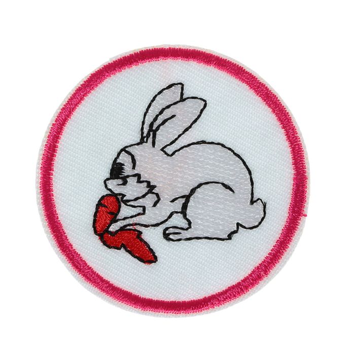Термоаппликация "Кролик", d=5,2см, разноцветная