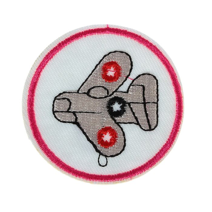 Термоаппликация "Самолётик", d=5,2см, разноцветная