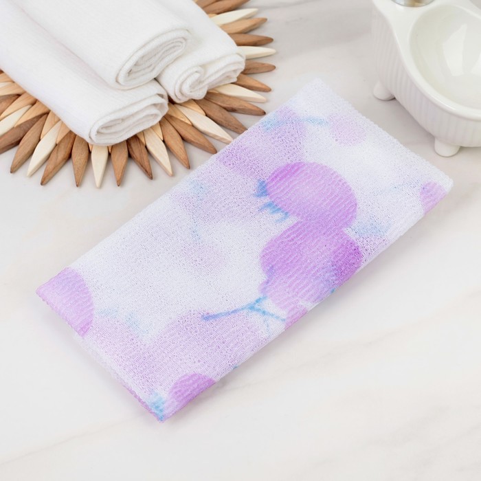 Мочалка для тела "Японская" с рисунком, 90 см, цвет МИКС