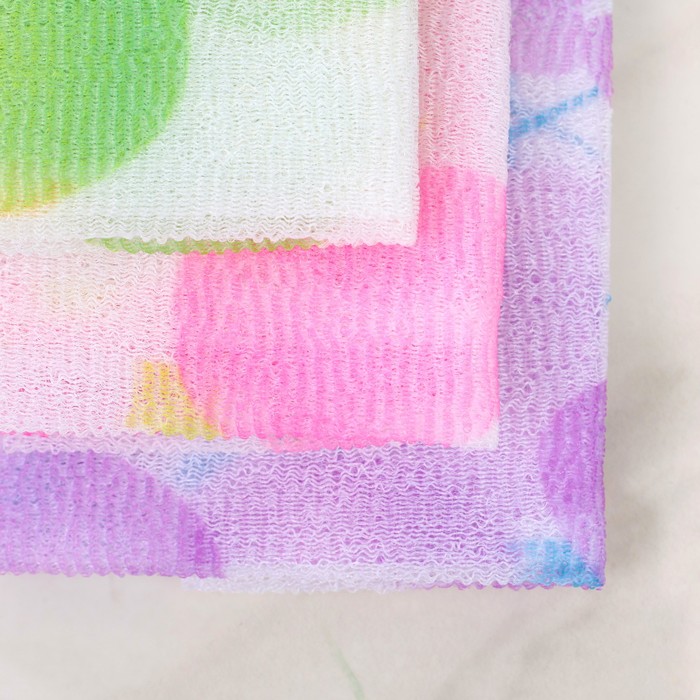 Мочалка для тела "Японская" с рисунком, 90 см, цвет МИКС