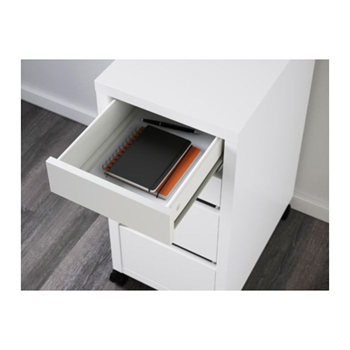 Тумба с ящиками на колесах, цвет белый МИККЕ