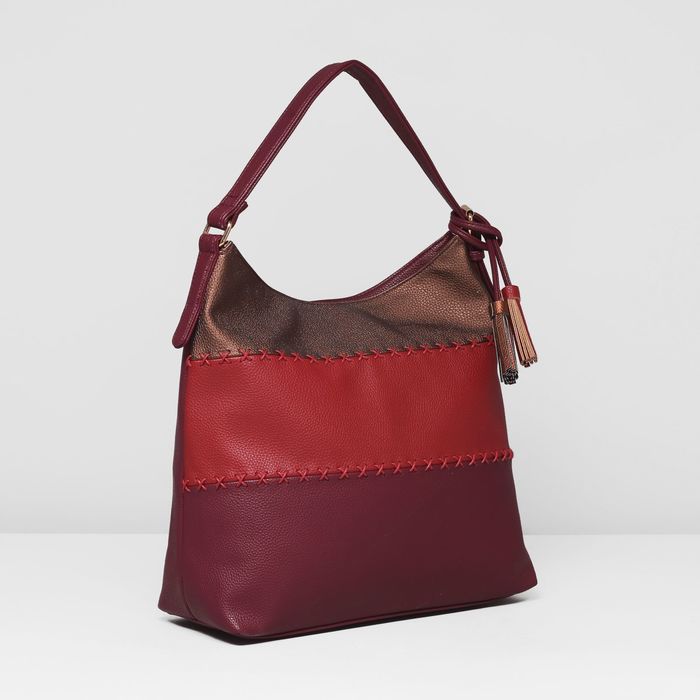 Сумка женская на молнии, 1 отдел, наружный карман, цвет бордовый