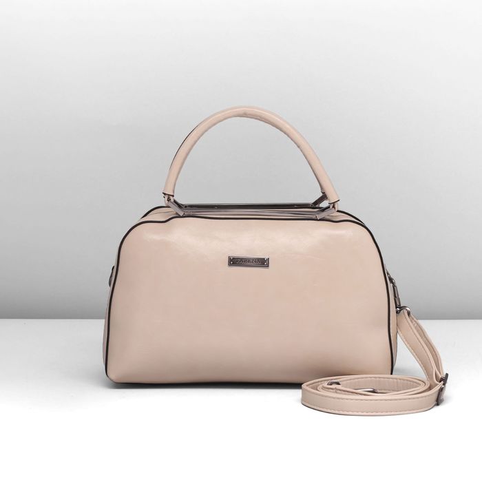 Сумка женская на молнии, 1 отдел, наружный карман, длинный ремень, цвет молочный