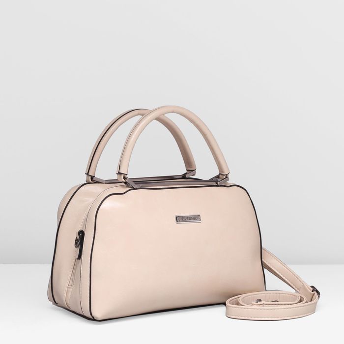 Сумка женская на молнии, 1 отдел, наружный карман, длинный ремень, цвет молочный