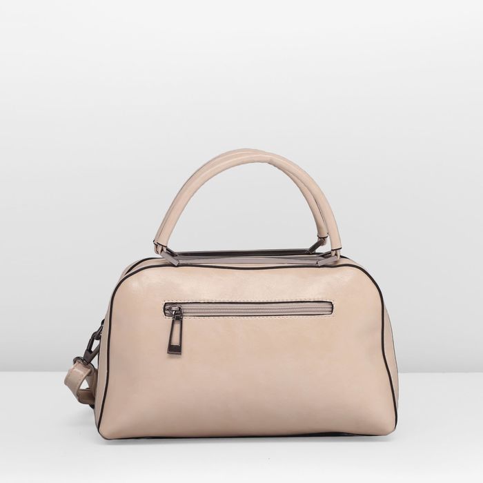 Сумка женская на молнии, 1 отдел, наружный карман, длинный ремень, цвет молочный