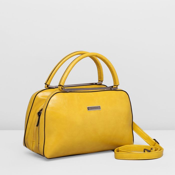 Сумка женская на молнии, 1 отдел, наружный карман, длинный ремень, цвет жёлтый