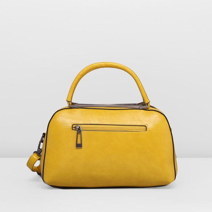 Сумка женская на молнии, 1 отдел, наружный карман, длинный ремень, цвет жёлтый