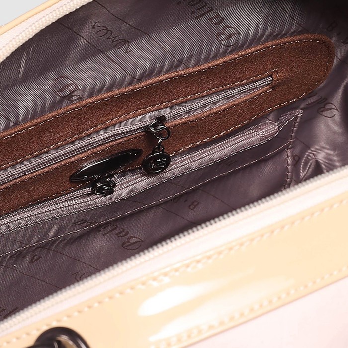 Сумка женская на молнии, 1 отдел, 3 наружных кармана, длинный ремень, цвет белый