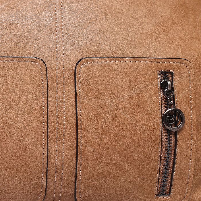 Сумка женская на молнии, 1 отдел, 3 наружных кармана, длинный ремень, цвет бежевый