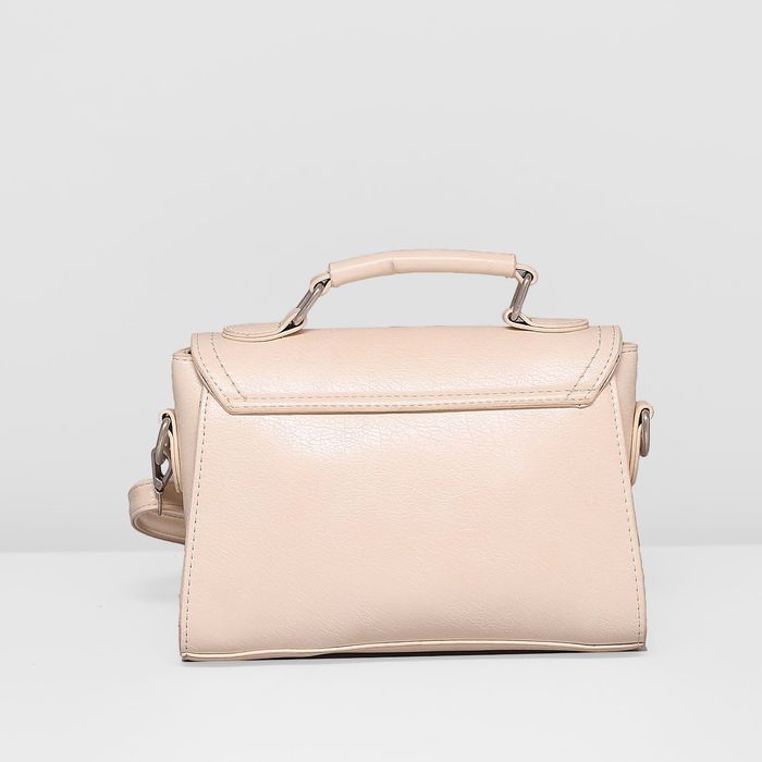 Сумка женская на молнии, 1 отдел с перегородкой, длинный ремень, цвет молочный