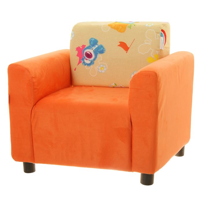 Кресло VELUR 38 (оранжевый), TOY 02 (бежевый), 59х55х47см, двп/дсп, поролон, меб.ткань