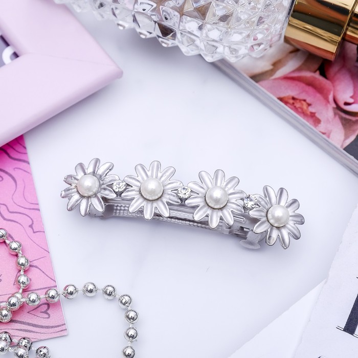 Заколка-автомат "Пастель", васильки