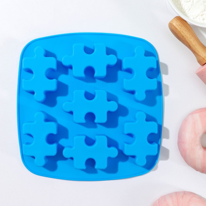 Форма для выпечки "Пазлы", 7 ячеек, цвета МИКС
