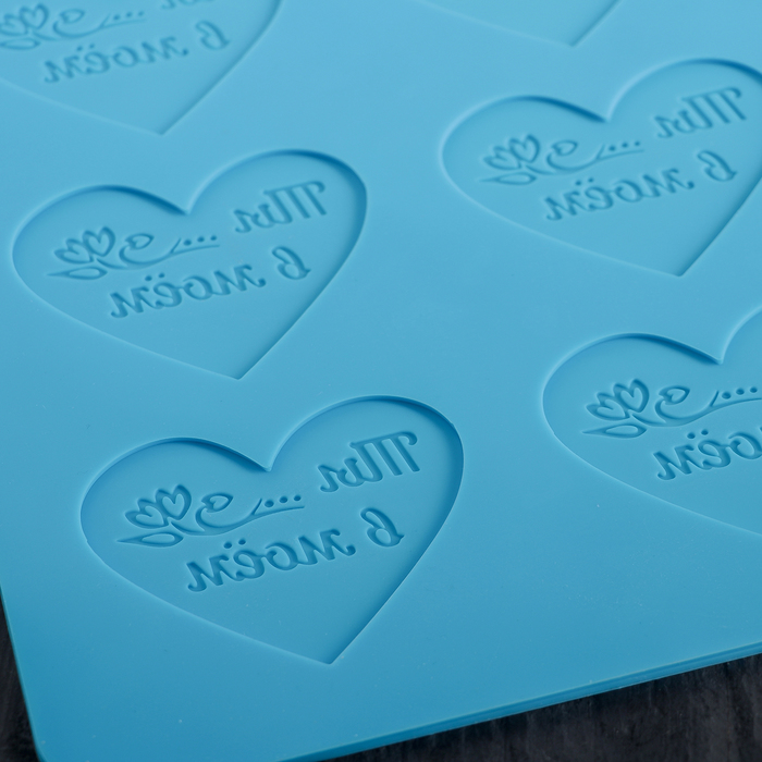 Форма для шоколада двухслойная, 6 ячеек, 28х23,6х0,4 см "Ты в моём сердце", цвета МИКС