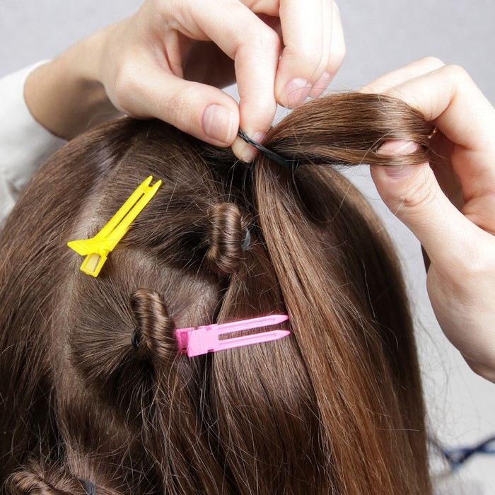 Зажим для волос, пластиковый, 4,5(±1)см, 10шт, цвета МИКС