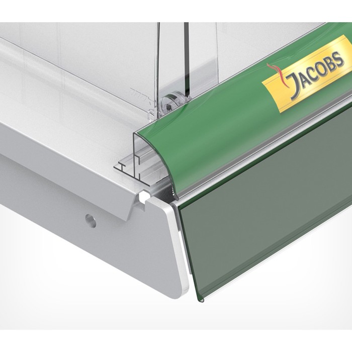 Ценникодержатель полочный закругленный, 1250 мм, цвет прозрачный