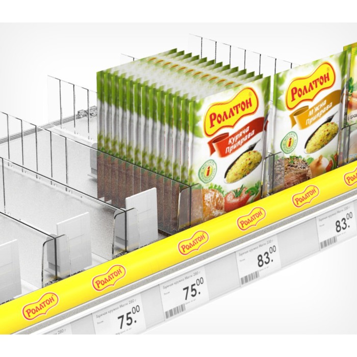 Ценникодержатель полочный закругленный, 1250 мм, цвет прозрачный