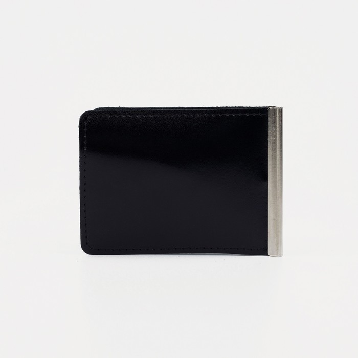 Зажим для купюр на магните, отдел для монет, цвет чёрный