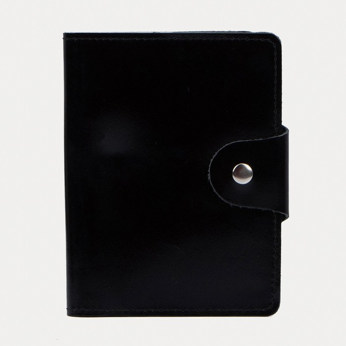 Обложка на кнопке, для автодокументов и паспорта, цвет чёрный обложка для автодокументов и паспорта на кнопке цвет бордовый