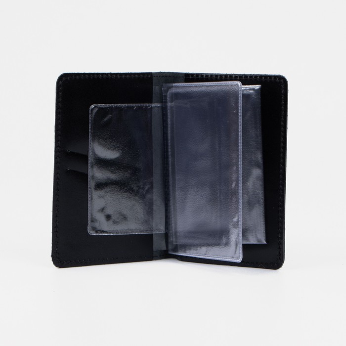 Обложка для автодокументов, цвет чёрный гладкий