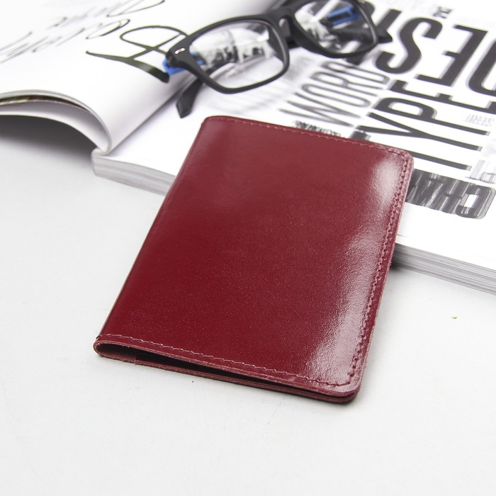 Обложка для автодокументов, цвет бордовый гладкий