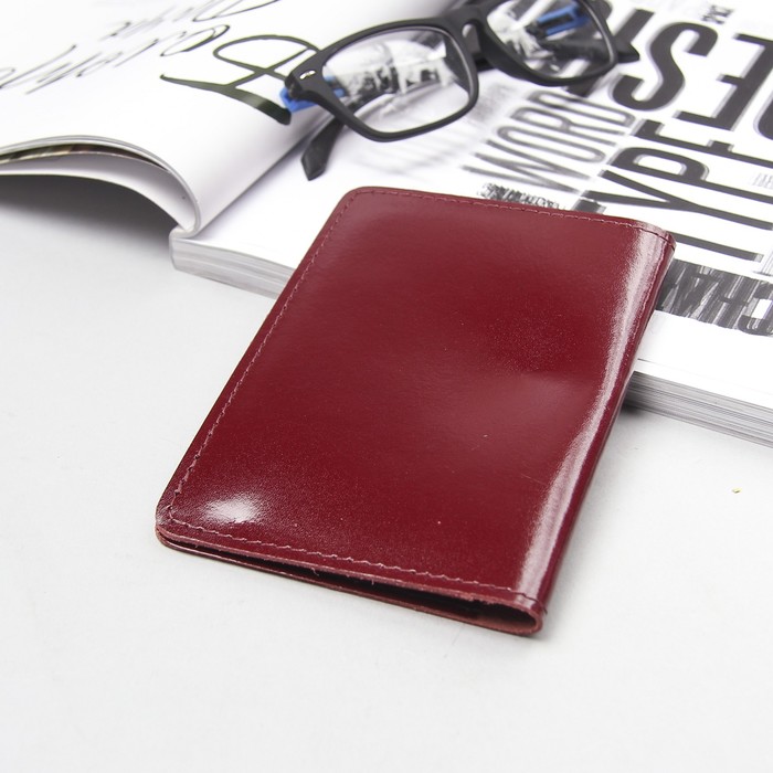 Обложка для автодокументов, цвет бордовый гладкий