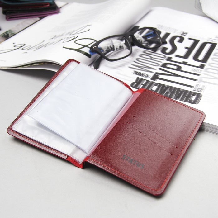 Обложка для автодокументов, цвет красный гладкий