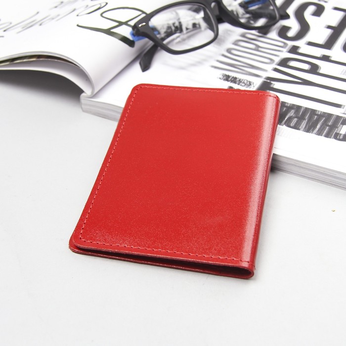 Обложка для автодокументов, цвет алый гладкий