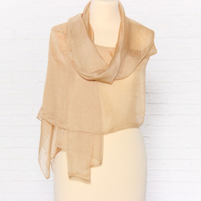 Палантин текстильный женский PC3475 цвет бежевый, р-р 70х175 см