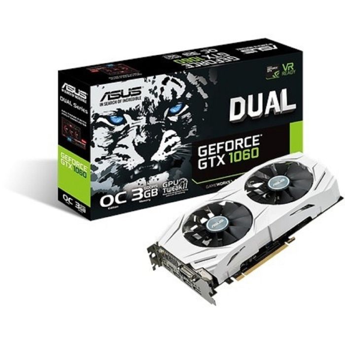 Видеокарта Asus GeForce GTX 1060 DUAL OC, 3G, 192bit, GDDR5, 1594/8008, Ret