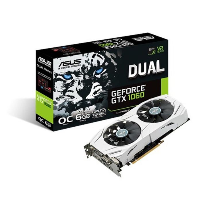 Видеокарта Asus GeForce GTX 1060 DUAL OC, 6G, 192bit, GDDR5, 1594/8008, Ret