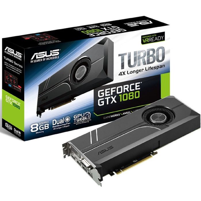 Видеокарта Asus GeForce GTX 1080 TURBO, 8G, 256bit, GDDR5X, 1607/10010, Ret