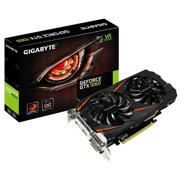 Видеокарта Gigabyte GeForce GTX 1060 (GV-N1060G1 GAMING-3GD)3G,192bit,GDDR5,1620/8008